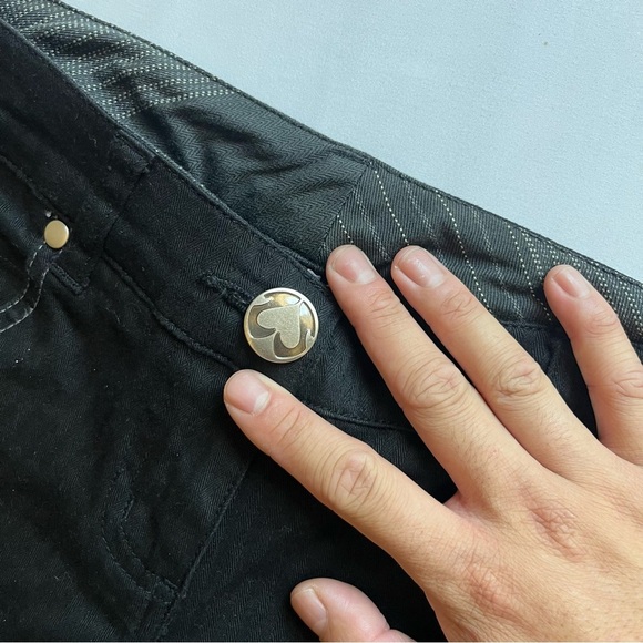 LIP SERVICE vintage y2k denim contrast stitch sailor low rise culotte capri cuff - Picture 4 of 7